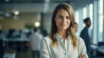 Confident and Successful Businesswoman in a Modern Office: Inspiring Professional Excellence