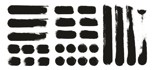 Round Sponge Thick Artist Brush Straight Lines High Detail Abstract Vector Background ULTRA Set 