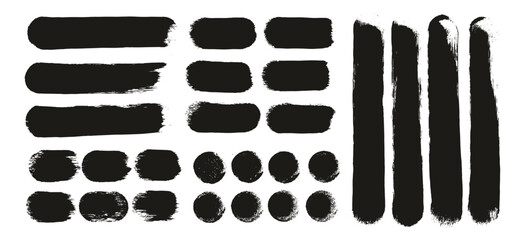 Round Sponge Thick Artist Brush Straight Lines High Detail Abstract Vector Background ULTRA Set 