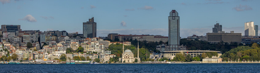 Fototapeta na wymiar Istanbul, Turkey, September 11, 2023: Dolmabahce Mosque (Aka Bezmi Alem Valide Sultan Mosque)