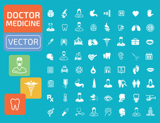 Doctor And Medical Vector Icon Set