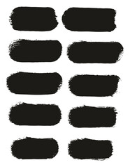 Round Sponge Thick Artist Brush Straight Lines High Detail Abstract Vector Background Set 