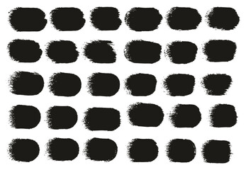 Round Sponge Thick Artist Brush Straight Lines High Detail Abstract Vector Background Set 