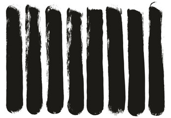 Round Sponge Thick Artist Brush Straight Lines High Detail Abstract Vector Background Set 