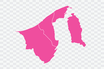 Brunei Darussalam Map Fuscia Color Background quality files png - obrazy, fototapety, plakaty
