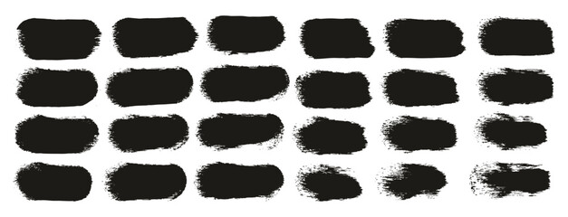 Round Sponge Thick Artist Brush Straight Lines High Detail Abstract Vector Background Set 