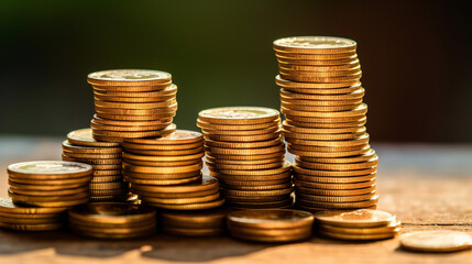 Symbol of Prosperity: A Stack of Coins - Ideal for Projects Highlighting Financial Stability, Wealth, and Business Success