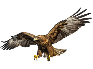 Obraz premium Golden Eagle Hunting, No Background