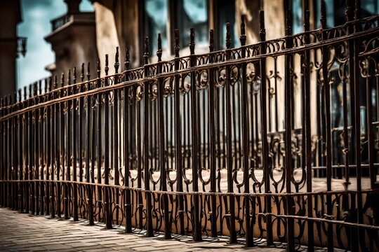 wrought iron fence generated by AI technology © soman