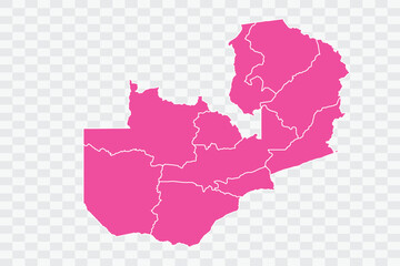 Zambia Map. Fuscia Color Background quality files png