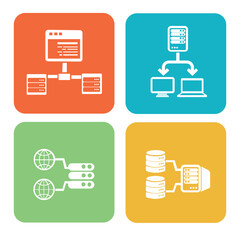 Database And Network Vector Icon Set