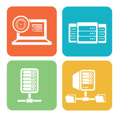 Database And Network Vector Icon Set