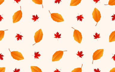 Obraz premium Autumn leaves seamless pattern. Falling leaves illustration. Autumn pattern.