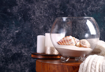 Scandinavian interior details with candles