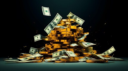 Money background wallpaper design, financial concept, rich, coins, cash, wealth, economy