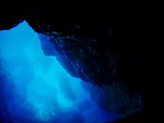 Wandcirkels plexiglas Inside Blue cave, Vis and Bisevo island - Croatia © Izanbar photos