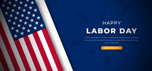International Labour Day On 1st May Background Poster Banner United State America Celebration Worker