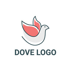 Fototapeta premium Fly bird dove logo design creative idea