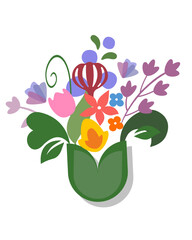 Flowers isolated vector simple multicolor svg