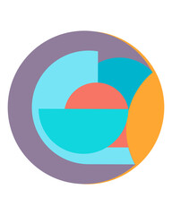 Logo, emblem, brand abstract colored circle of shapes vector svg
