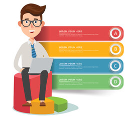 Businessman Infographic Concept vector Design