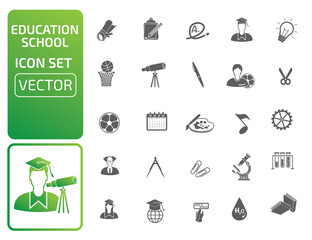 Education And School Vector Icon Set