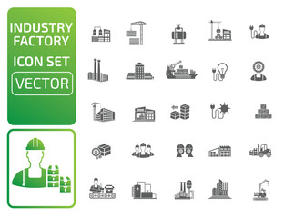 Industry And Energy Vector Icon Set