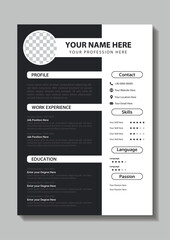 Clean Modern Resume and Cover Letter Layout Vector Template for Business Job Applications, Minimalist resume cv template, Resume design template, cv design, multipurpose resume design minimal Design