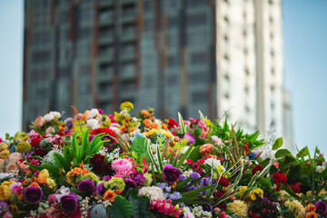 Colored Flowers In The Street
