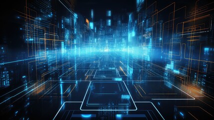Fototapeta premium abstract cyber sorting grid illustration technology digital, analysis science, design ai abstract cyber sorting grid