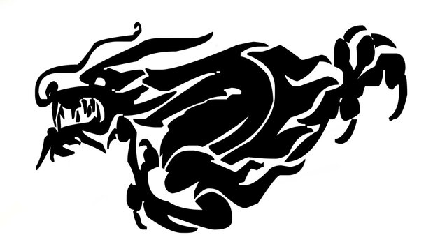 tribal wolf tattoo,dragon