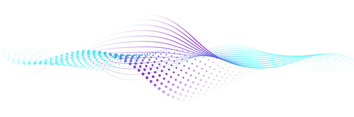 Abstract flowing lines wave. Digital future technology concept.	