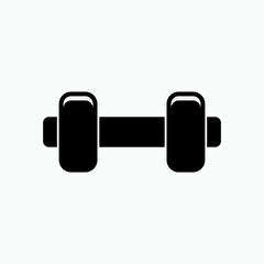 Dumbbell Icon. Gym Equipments, Body Builder Symbol - Vector