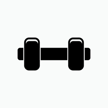 Dumbbell Icon. Gym Equipments, Body Builder Symbol - Vector