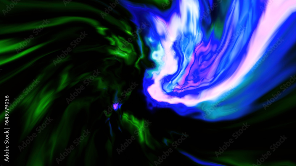 Poster psychedelic spinning and flowing spiral. motion. rotating neon multicolored vortex.