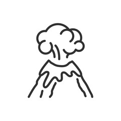 Volcano, linear icon. Volcano eruption. Line with editable stroke