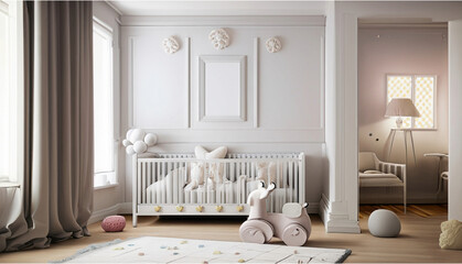 Baby Room. Blank template with frame