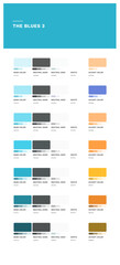 Cyan blue color palette in 7 different shades