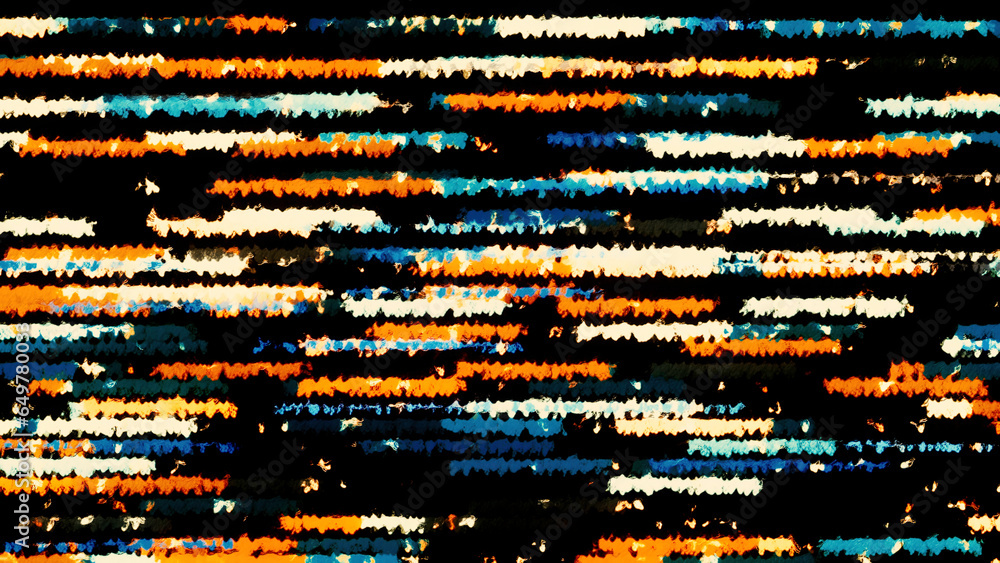 Poster shimmering horizontal noisy lines moving on black screen. motion. parallel lines looking like retro 