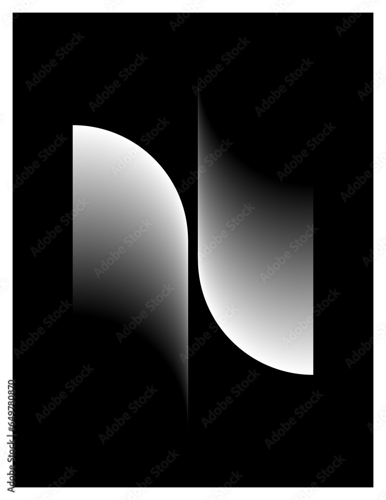 Poster minimalistic gradient vector shape on a black background