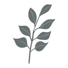 Icon sprig of mistletoe, bush, herbs. Winter plants for Christmas cards, decorations