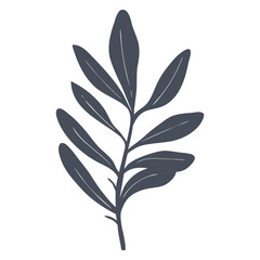 Obraz premium Icon sprig of mistletoe, bush, herbs. Winter plants for Christmas cards, decorations