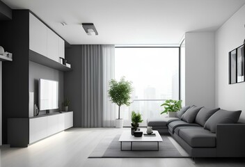 modern living room. Generative AI
