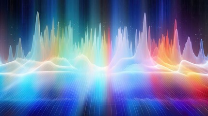 music colorful audio frequencies illustration frequency technology, digital wave, equalizer voice music colorful audio frequencies - obrazy, fototapety, plakaty