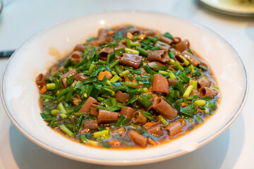 Braised Rice with Sea Intestines, Chinese Yantai Cuisine