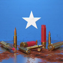 Flag of Somalia With Bullets