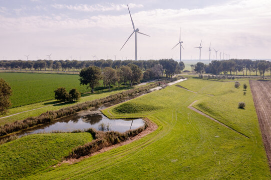 Landscape art piece called Aardzee near Zeewolde, The Netherlands by artist Piet Slegers