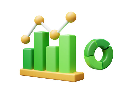 3d growth graph, illustration of business growth, increasing profits, stock market