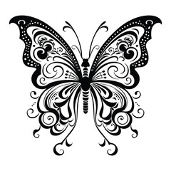 Butterfly coloring page for Kids, Vector Coloring Pages	