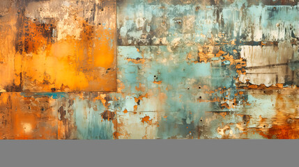 Rusty Metal Surfaces with Weathered Patinas,